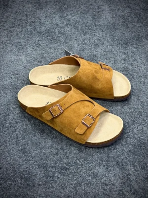 BK Zürich Suede Khaki Sandals Bottom Angeled View