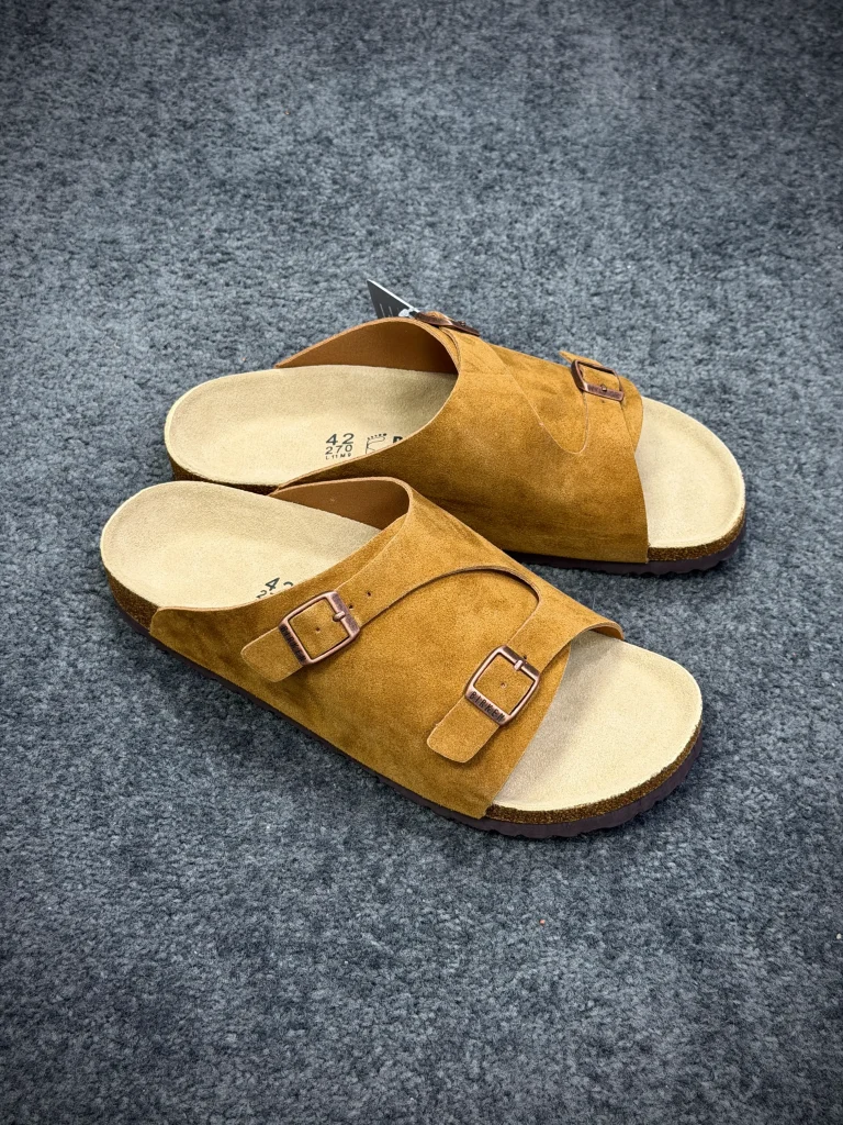 BK Zürich Suede Khaki Sandals Bottom Angeled View