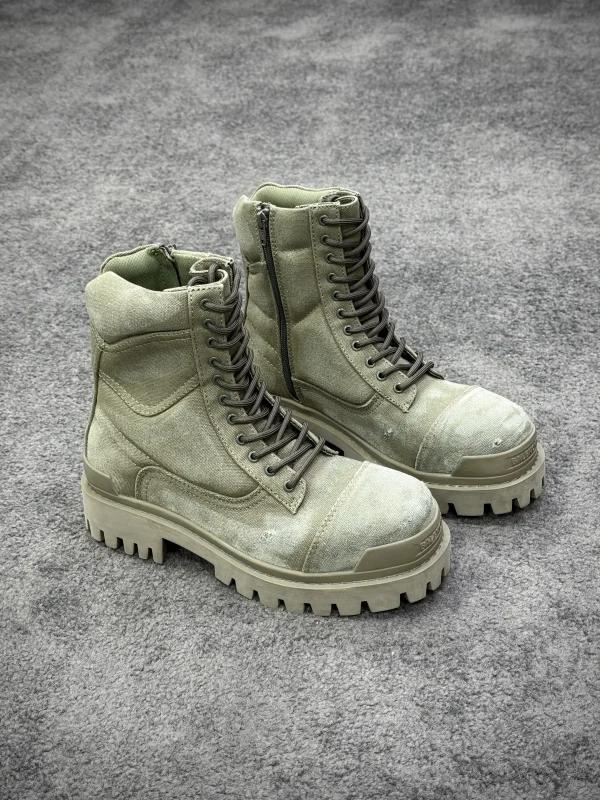 BLCG "Army Green" Distressed Strike 20mm Canvas Combat Boots