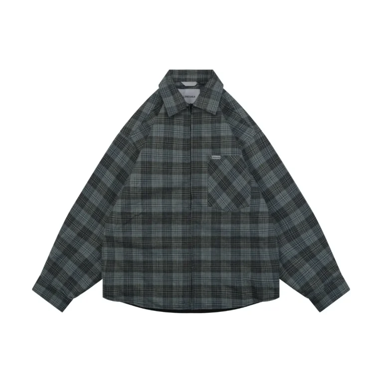 BLCG Paris Blue-Grey Plaid Quilted Jacket