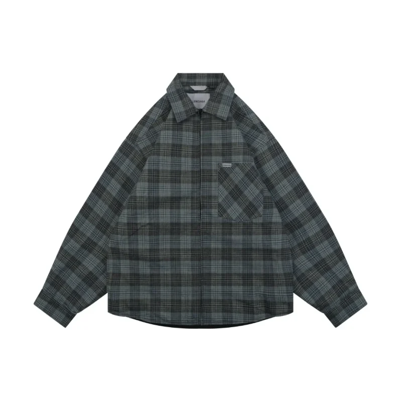 BLCG Paris Blue-Grey Plaid Quilted Jacket