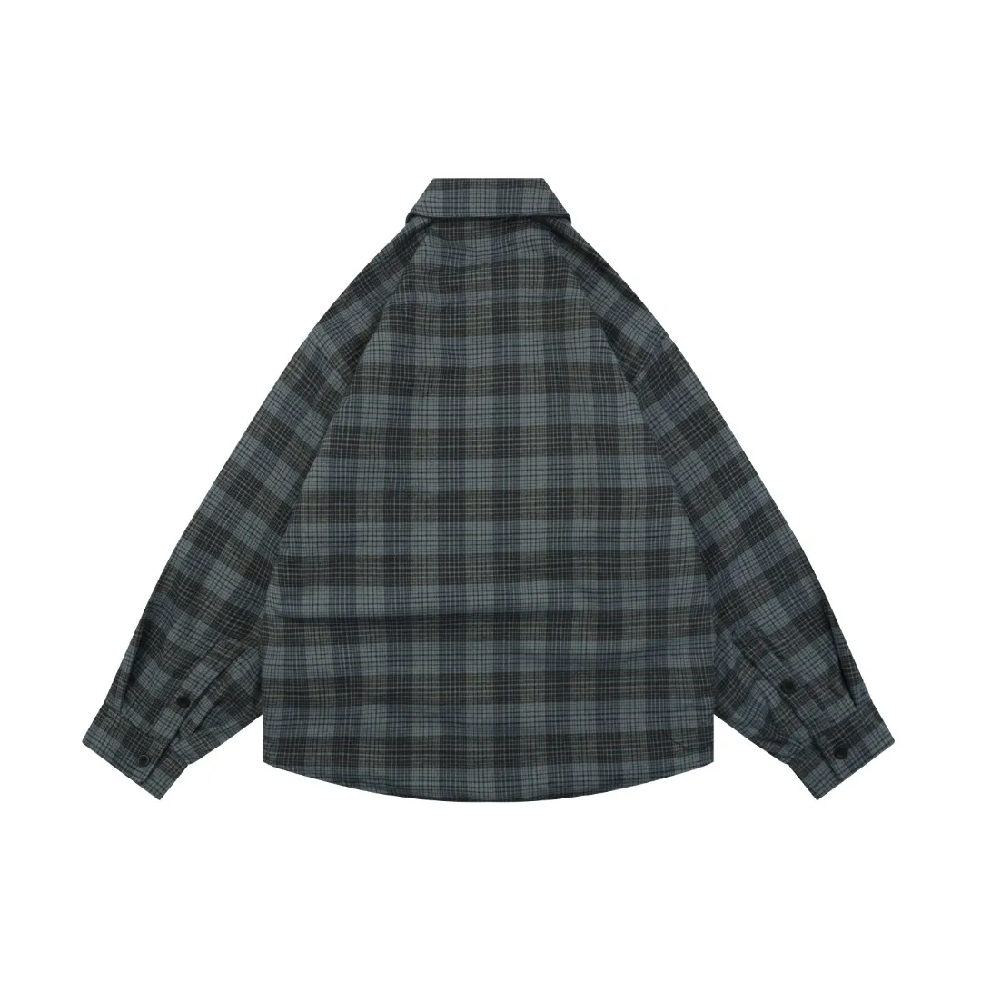 Back BLCG Paris Blue-Grey Plaid Quilted Jacket