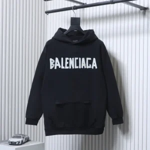 BLCG Tape Logo Distressed Oversized Hoodie