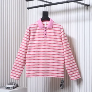 CH 25FW Horseshoe Striped Long-Sleeve Polo Shirt
