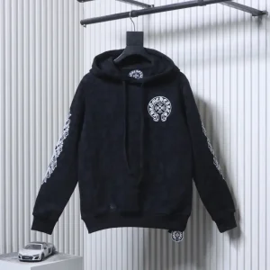 CH Dark Pattern All-Over Print Cotton Hoodie