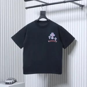 CH Denim Cross Appliqué Embroidered T-Shirt