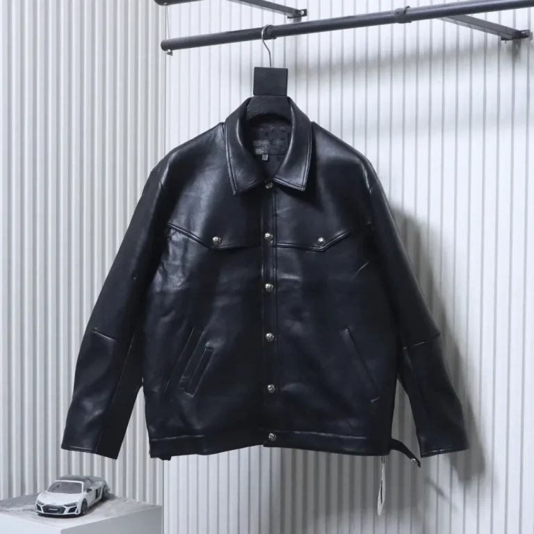 CH Embroidered Genuine Leather Jacket