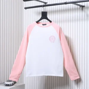 CH Embroidered Horseshoe Patchwork Long-Sleeve Shirt