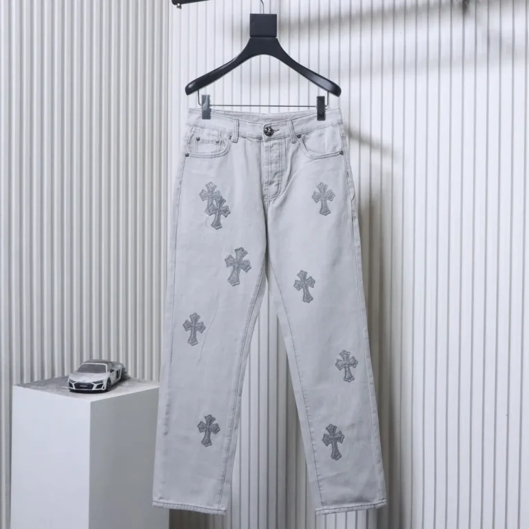 CH Leather Cross-Patch Washed Jeans