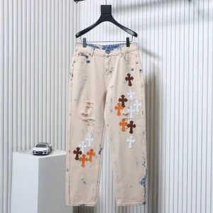 CH Multicolor Cross-Patch Distressed Washed Jeans