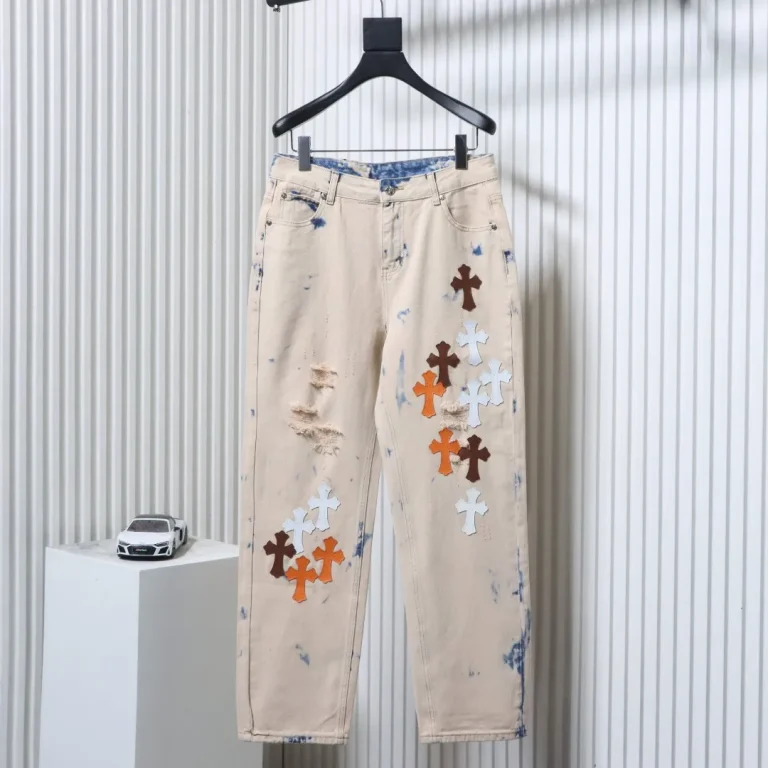 CH Multicolor Cross-Patch Distressed Washed Jeans