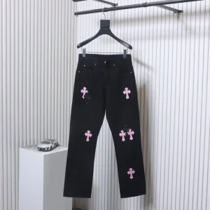 CH Sanskrit Cross Patch Straight-Leg Jeans - Black
