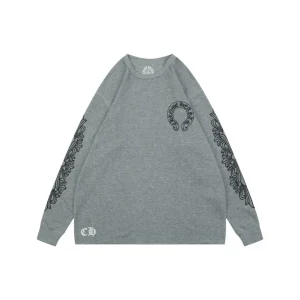 CH Sanskrit Cross Waffle-Knit Long-Sleeve Shirt