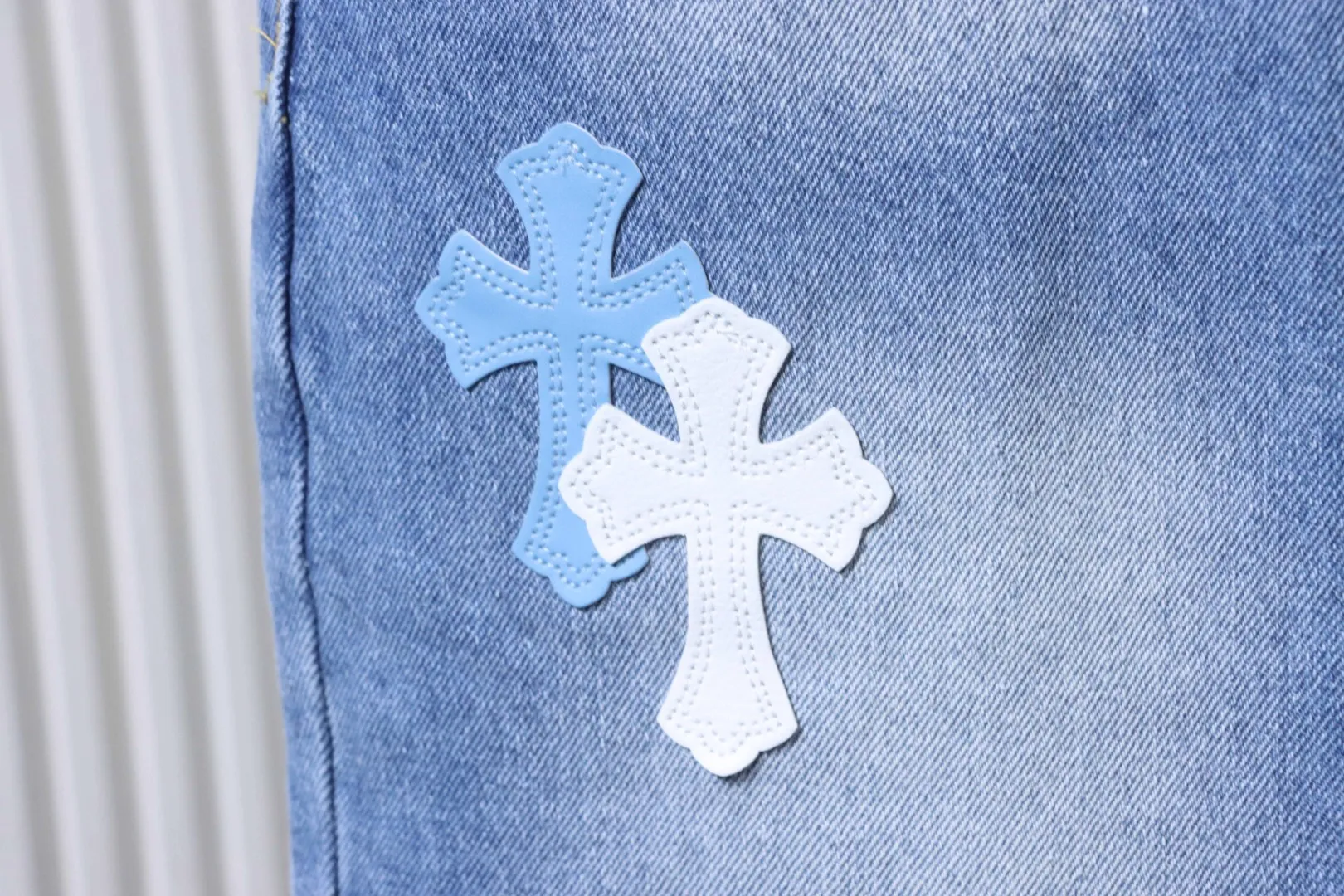 Cross Patch White and Blue