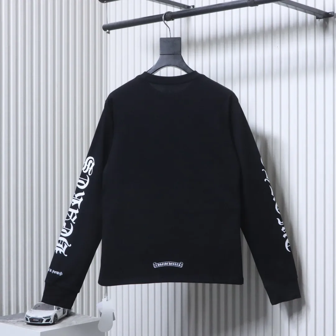 Back CH White Sanskrit Letter Pocket Long-Sleeve Shirt