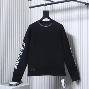 CH White Sanskrit Letter Pocket Long-Sleeve Shirt