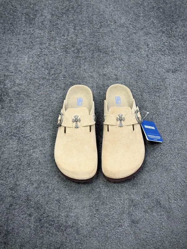 CH x BK Boston "Taupe" Suede Clogs