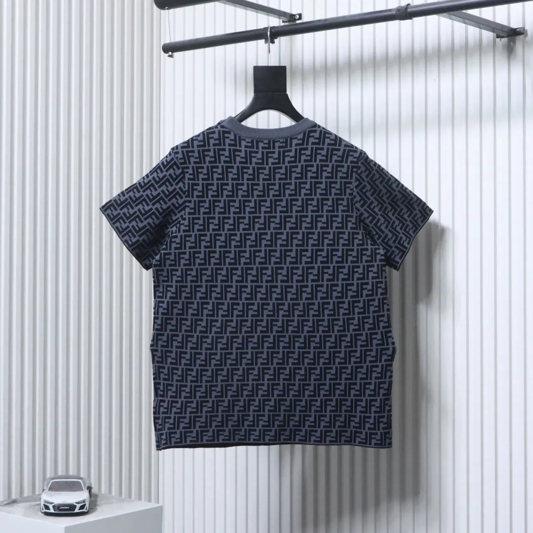 Back FF All-Over Jacquard Knit T-Shirt