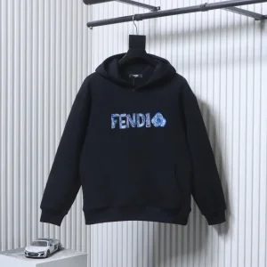 FF Embroidered Logo Cotton Hoodie