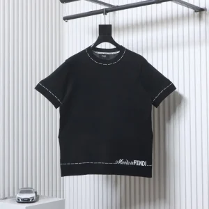 FF Signature Dotted-Line Jacquard Knit T-Shirt