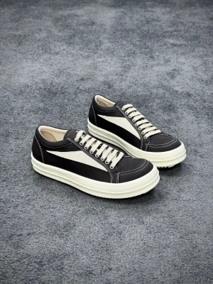 R 0wens DRKSHDW Denim Vintage Low Sneakers Black Milk Angeled View