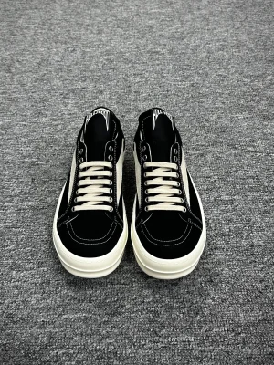 R 0wens DRKSHDW Hollywood BlackMilk Vintage Low Sneakers Profile View