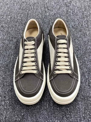 R Owens DRKSHDW Vintage Low Canvas Sneakers Black Milk