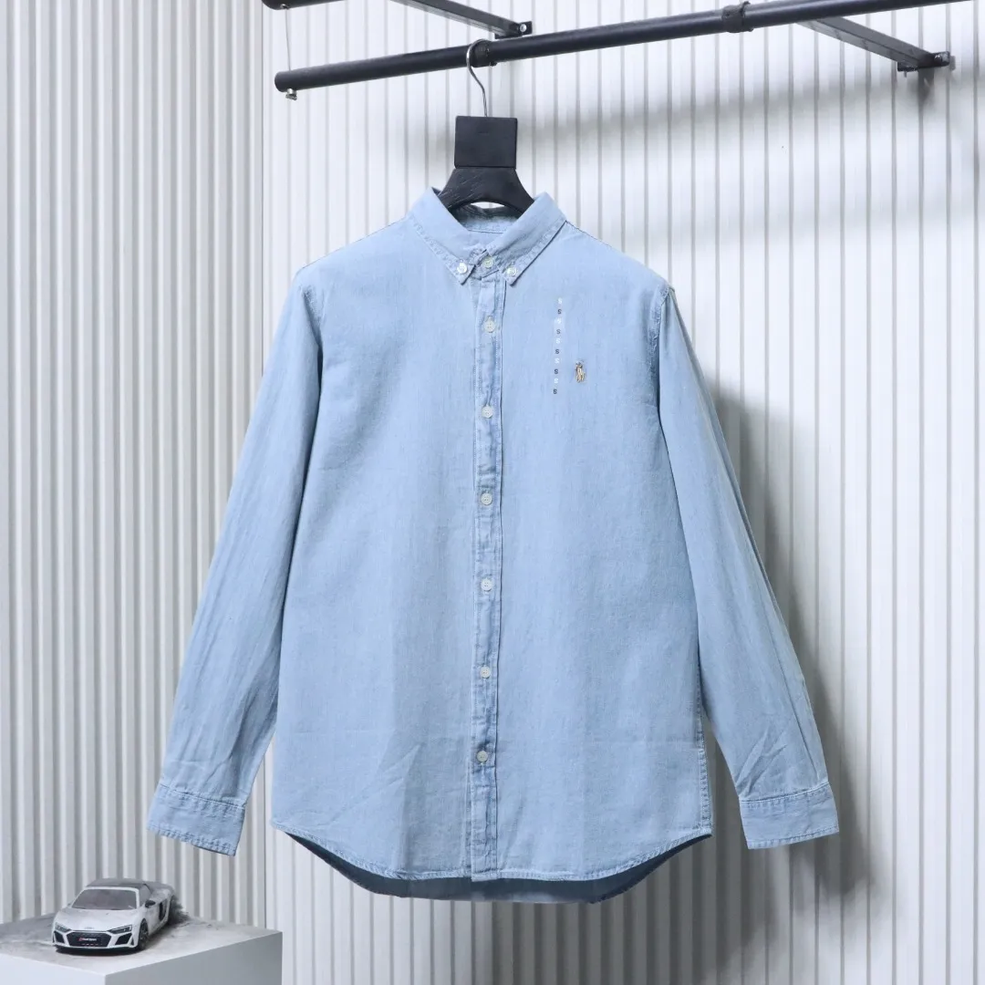 RL Pony Embroidered Denim Long-Sleeve Shirt
