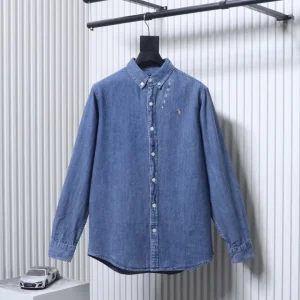 RL Pony Embroidered Denim Long-Sleeve Shirt