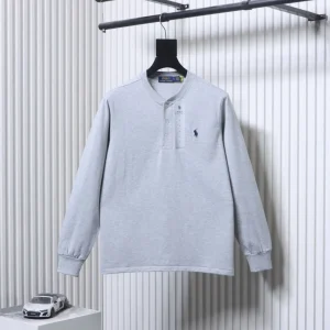 RL Pony Embroidered Henley Long Sleeve Shirt