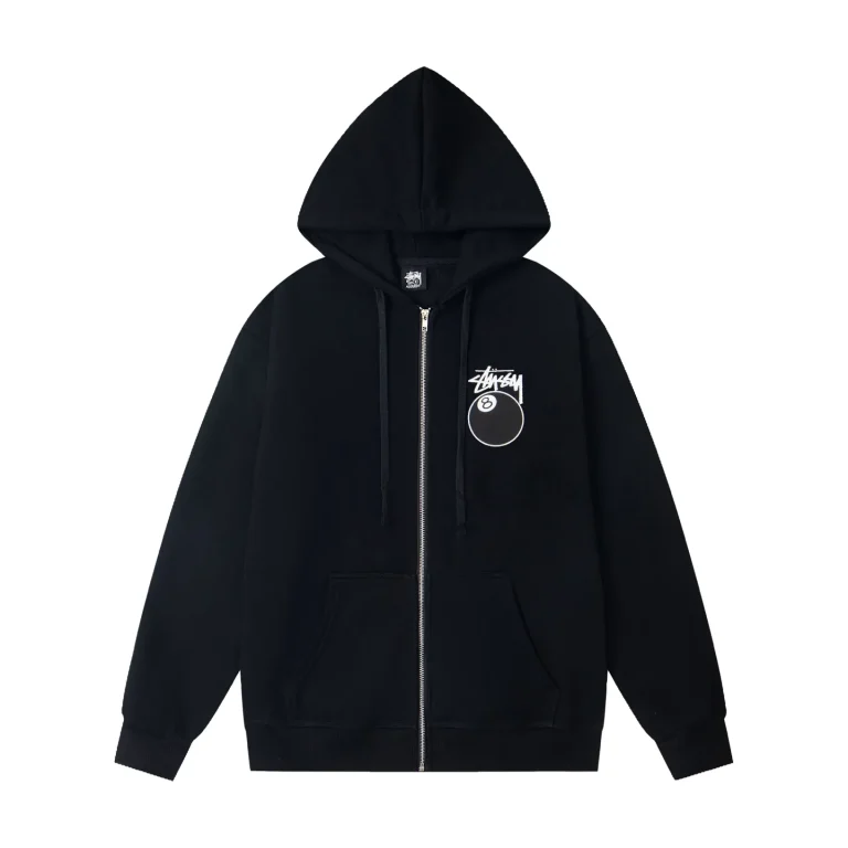Stussy 8-Ball Graphic Zip-Up Hoodie