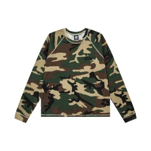 Stussy Fall Logo Camouflage Waffle Knit Raglan Long-Sleeve Shirt