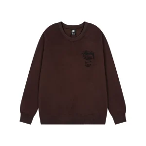 Stussy x N1ke Embroidered Fleece Crewneck Sweatshirt