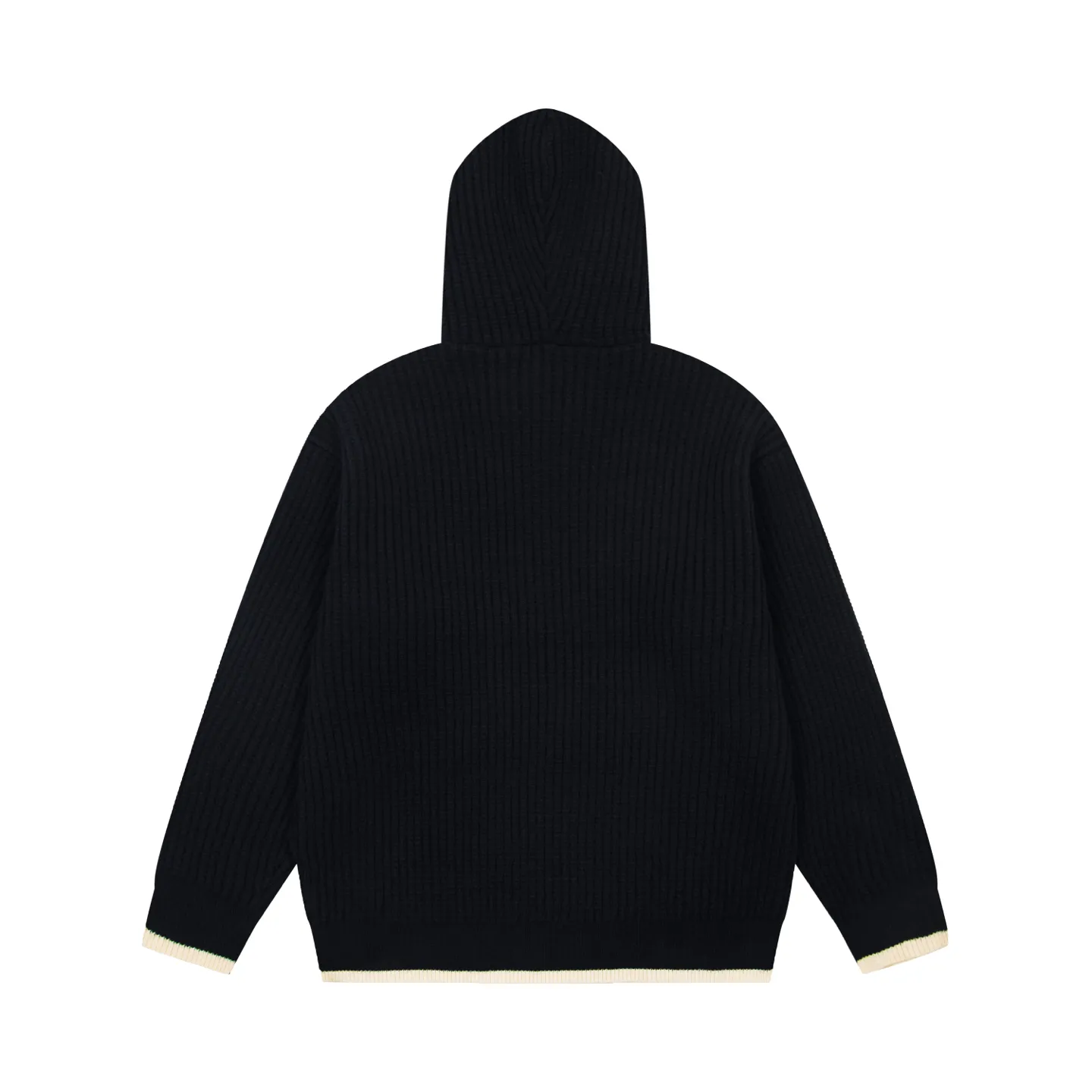 Back Stüssy x Wales Bonner FW25 Heavyweight Waffle-Knit Hoodie