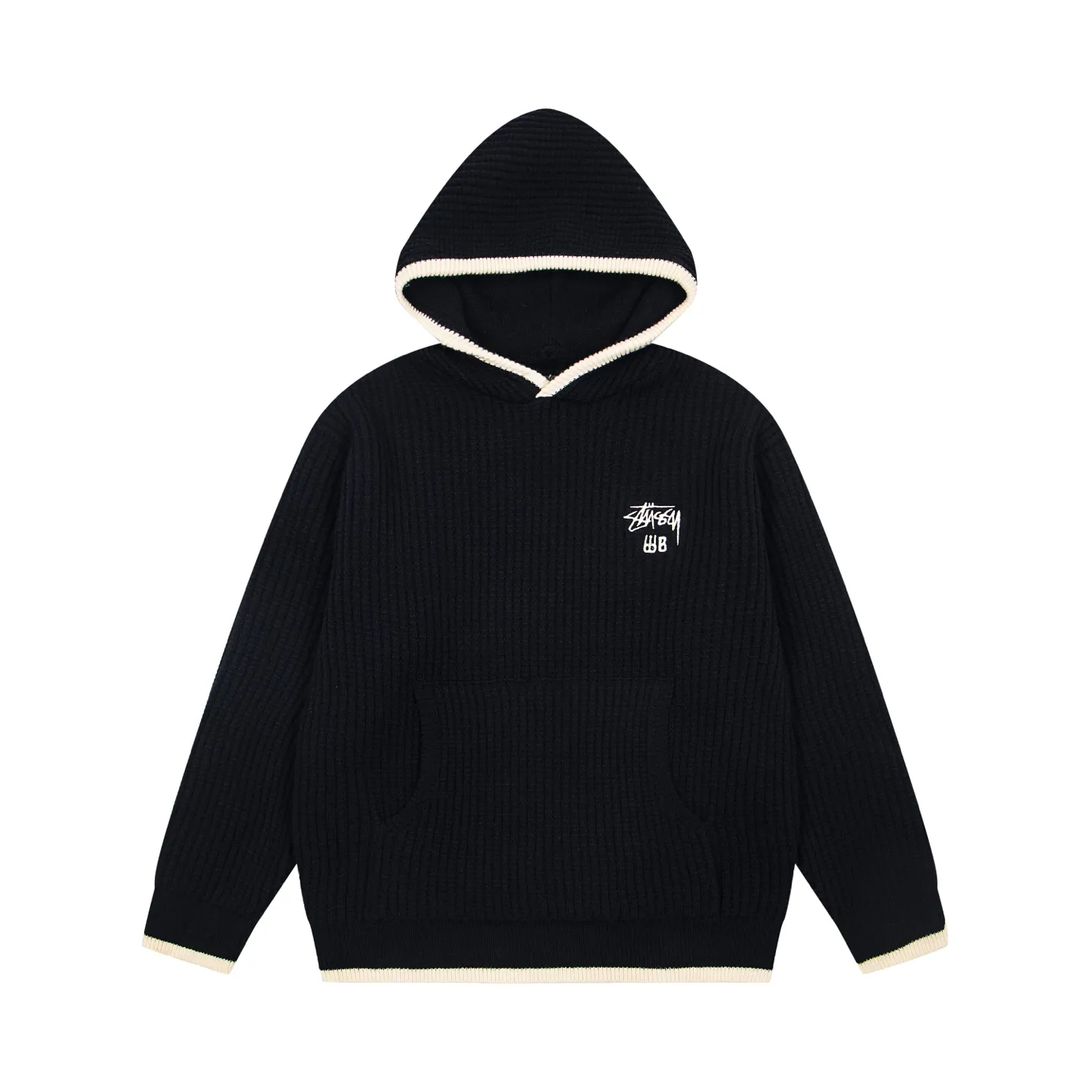 Stüssy x Wales Bonner FW25 Heavyweight Waffle-Knit Hoodie
