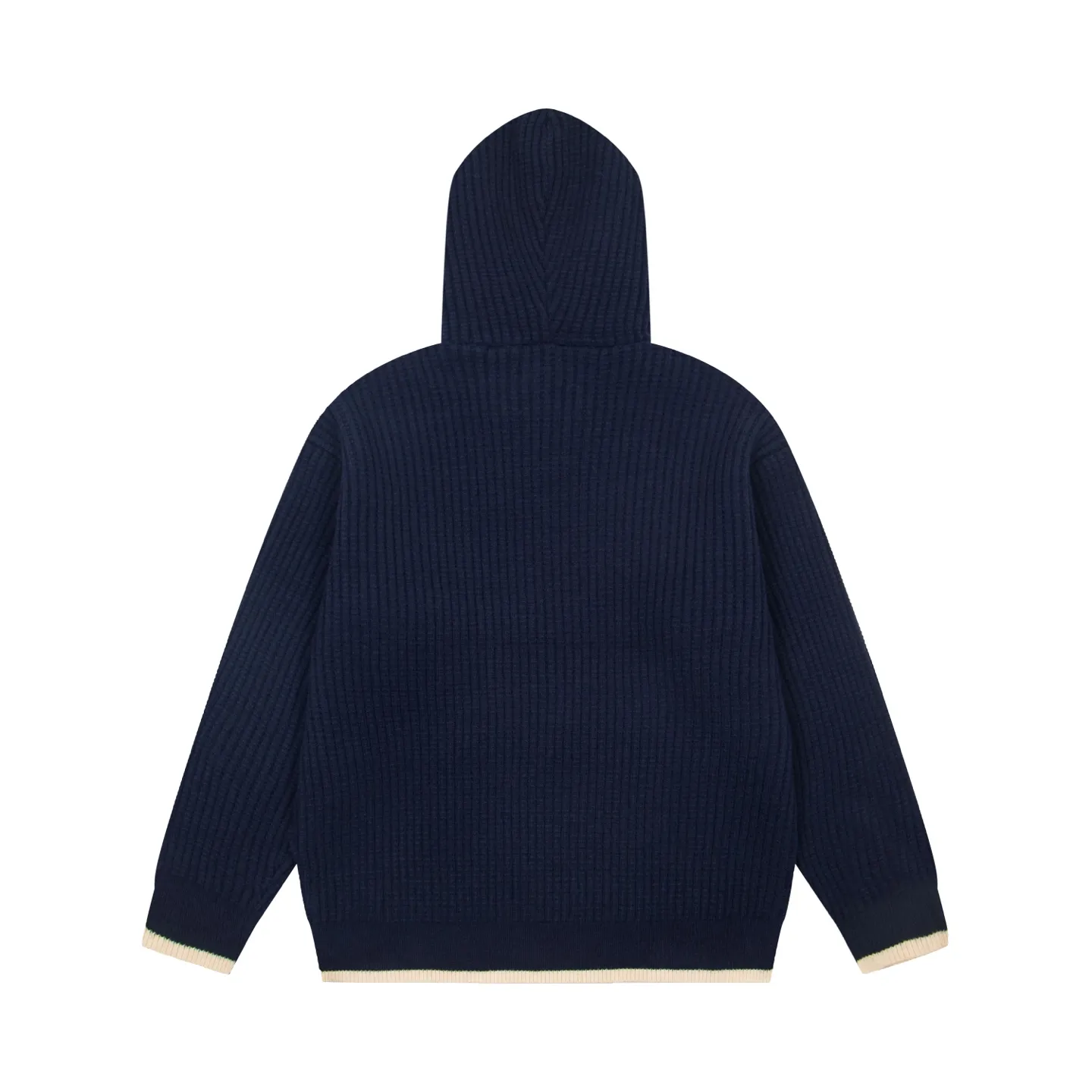 Back Stüssy x Wales Bonner FW25 Heavyweight Waffle-Knit Hoodie