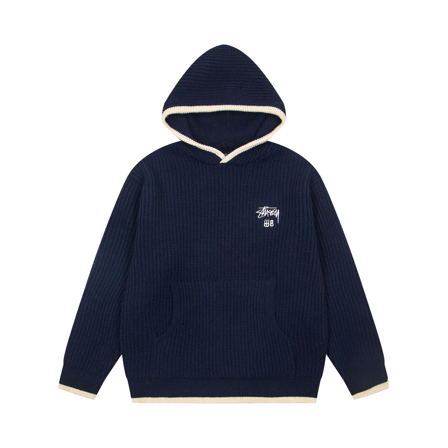 Stüssy x Wales Bonner FW25 Heavyweight Waffle-Knit Hoodie