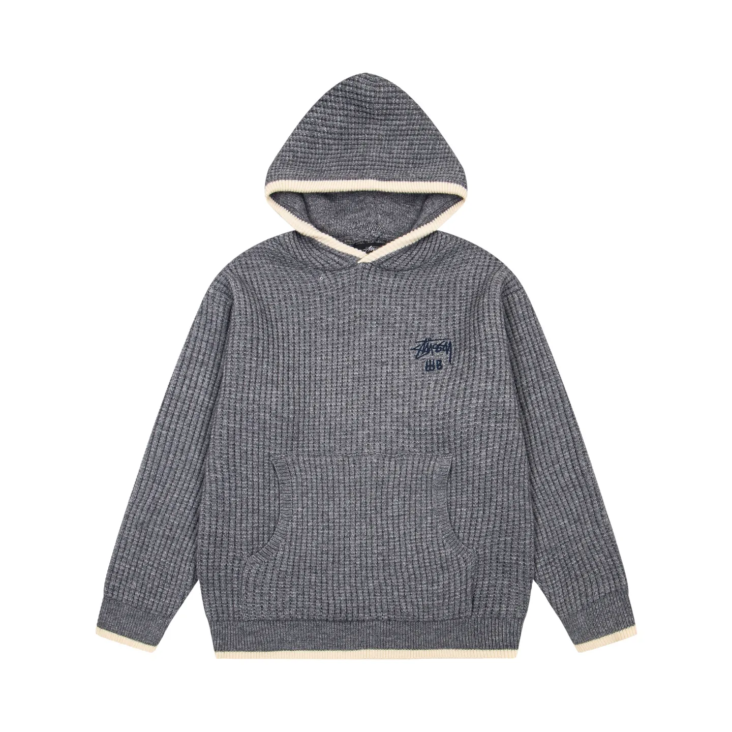 Stüssy x Wales Bonner FW25 Heavyweight Waffle-Knit Hoodie