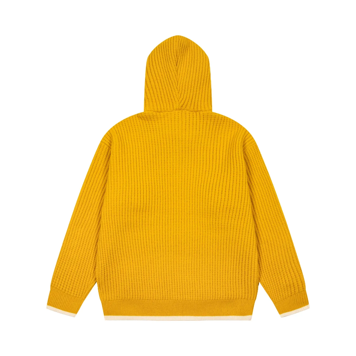 Back Stüssy x Wales Bonner FW25 Heavyweight Waffle-Knit Hoodie