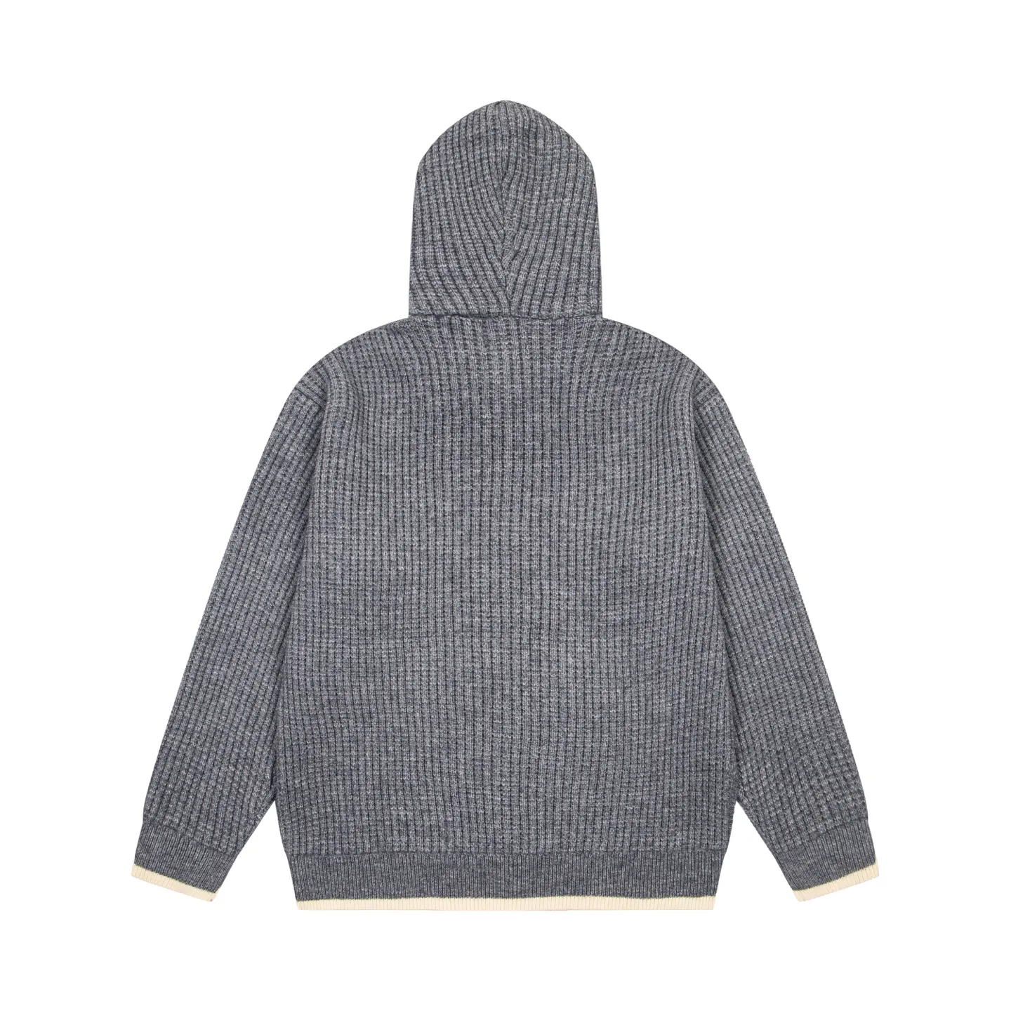 Back Stüssy x Wales Bonner FW25 Heavyweight Waffle-Knit Hoodie