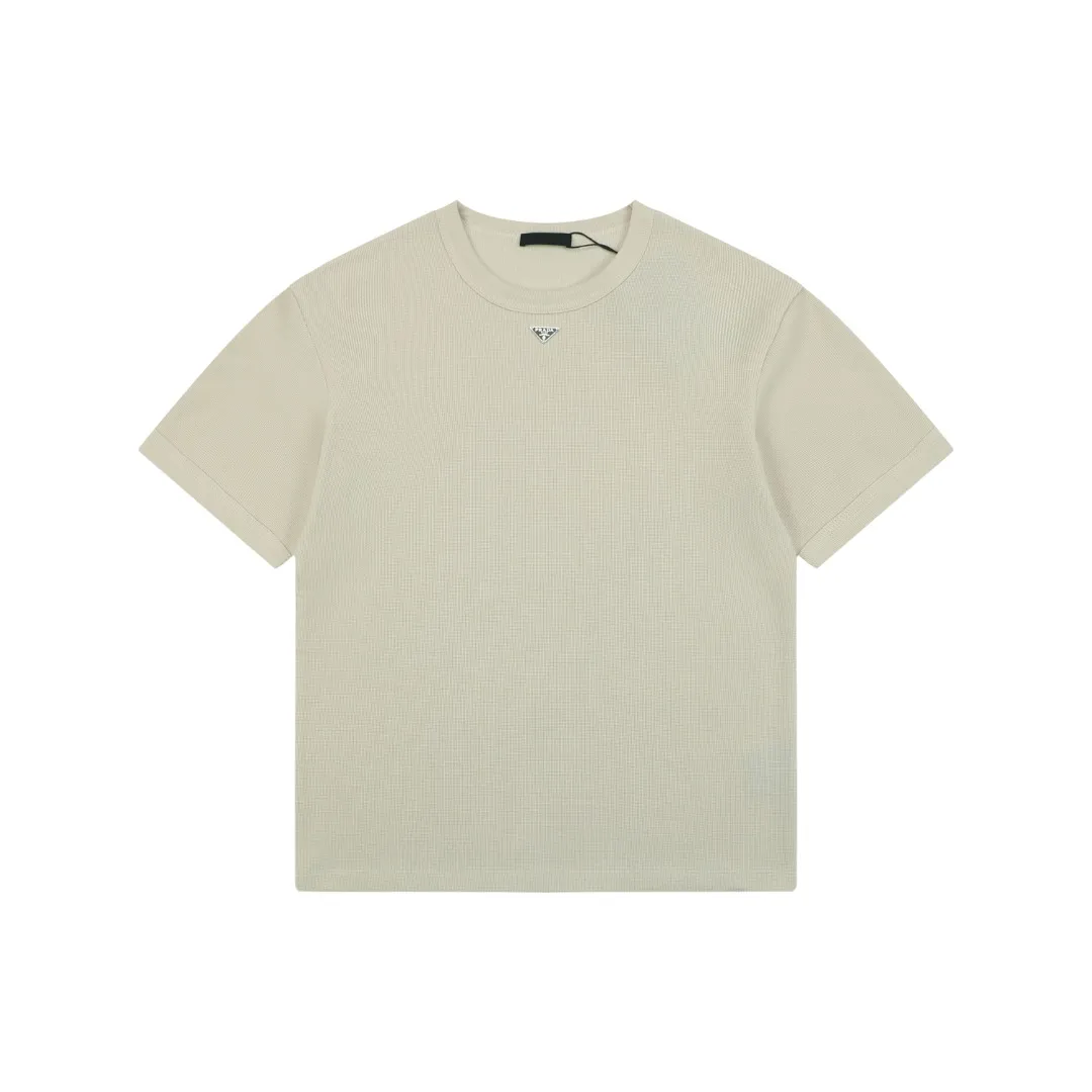 Triangle Logo Waffle-Knit T-Shirt