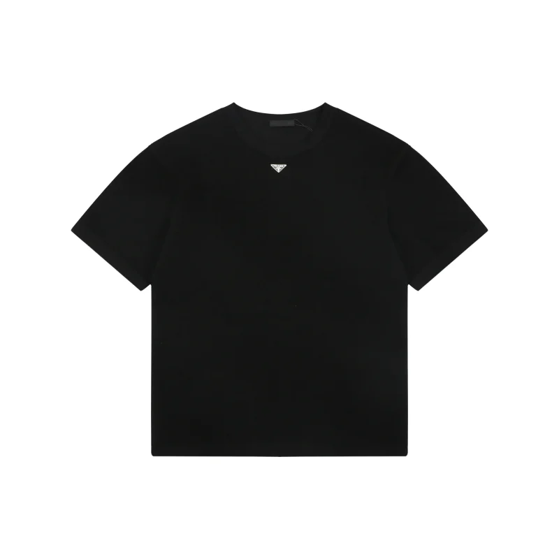 Triangle Logo Waffle-Knit T-Shirt