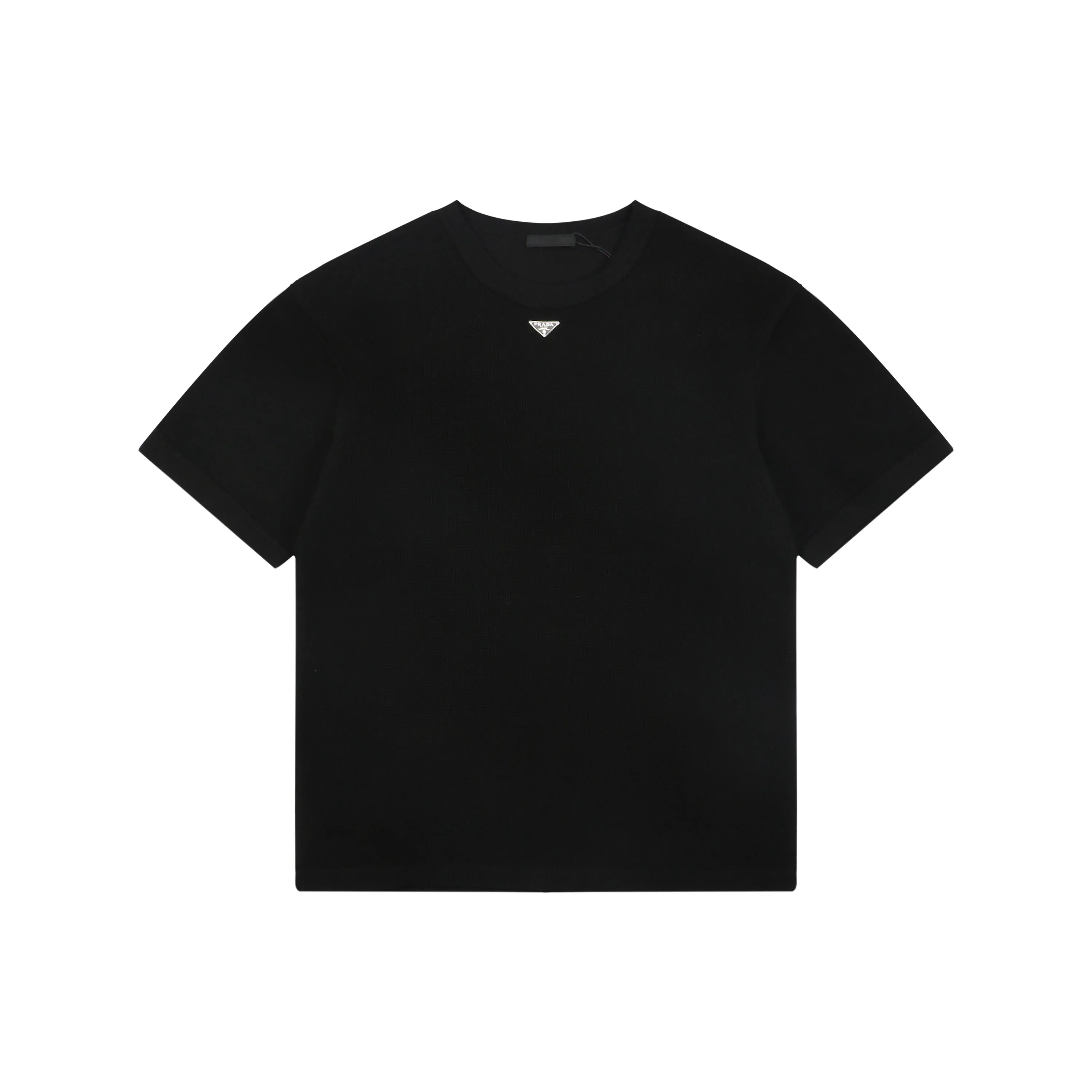 Triangle Logo Waffle-Knit T-Shirt