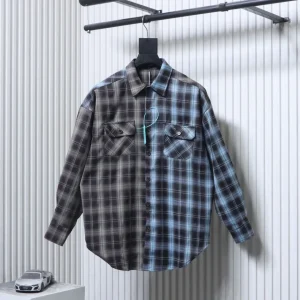 Well Done Retro Color-Block Patchwork Plaid Long-Sleeve Shirt