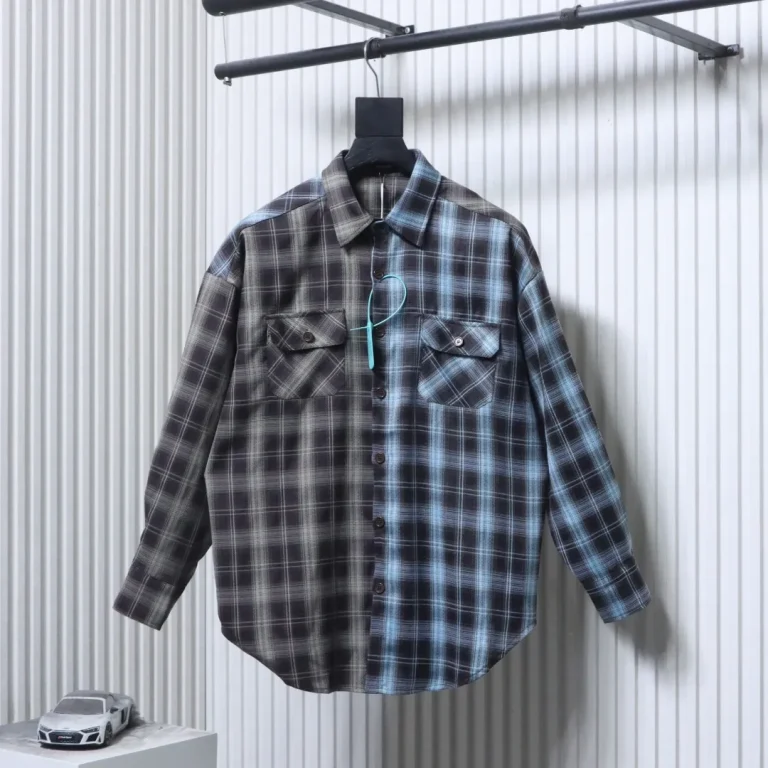 Well Done Retro Color-Block Patchwork Plaid Long-Sleeve Shirt