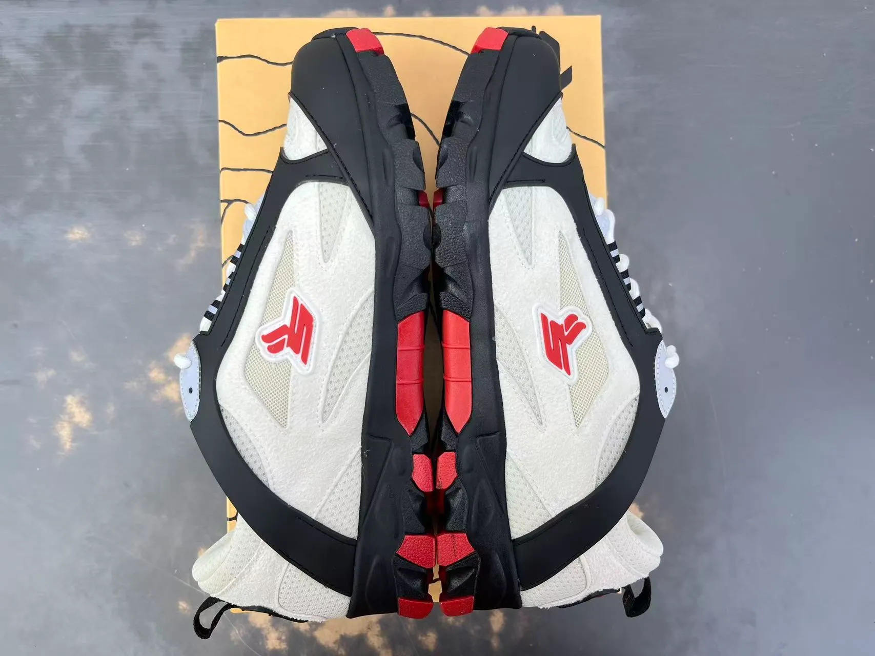 XV x SK Siberia Red Hiking Sneakers Pair Detail