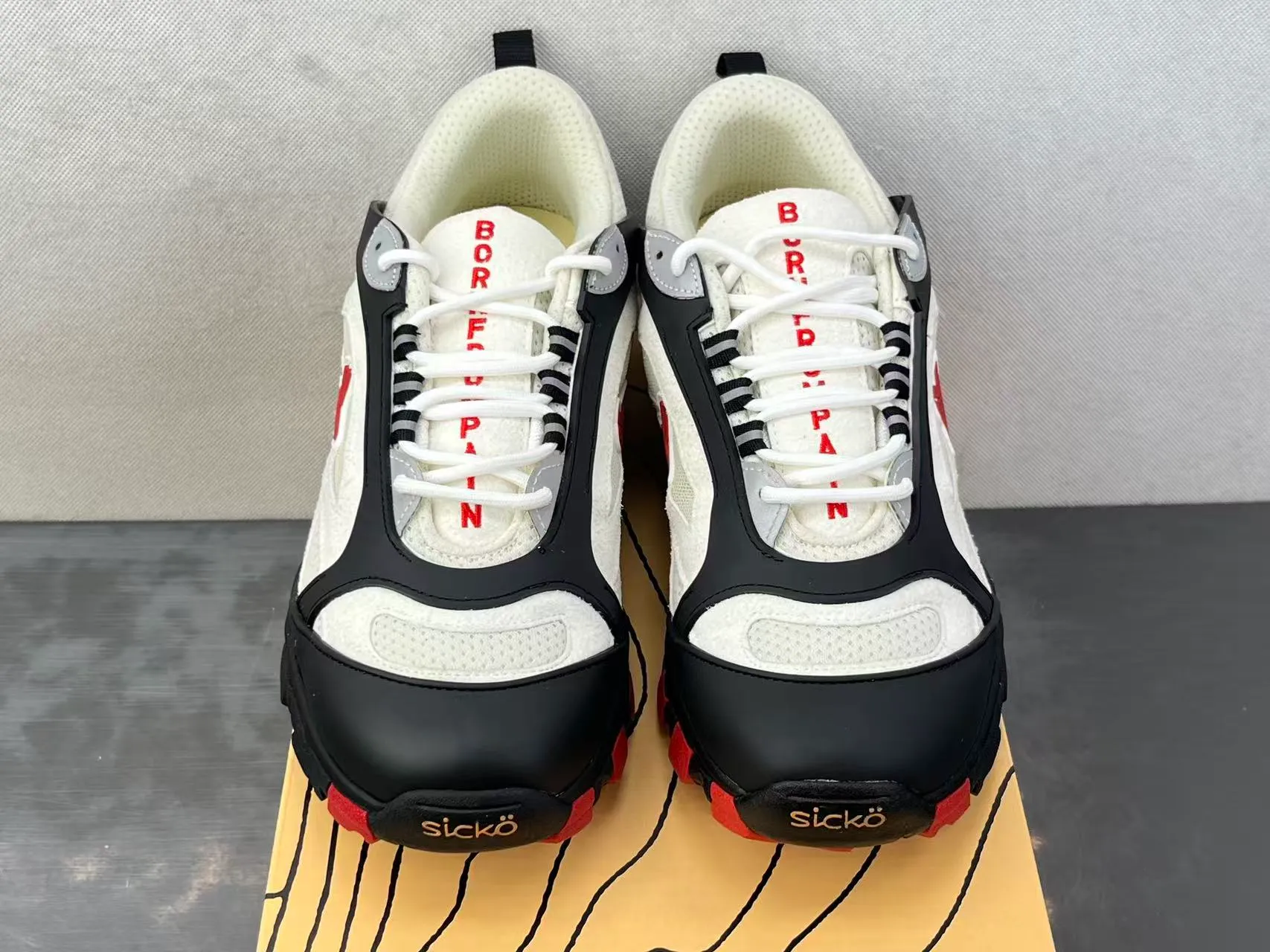 XV x SK Siberia Red Hiking Sneakers Profile View