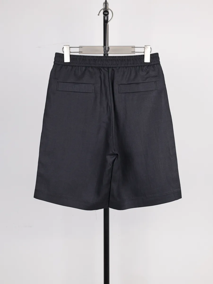 Back Zeg Lyocell Linen Five-Quarter Shorts