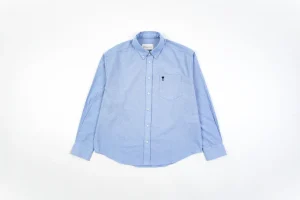 AMI Heart Embroidered Oxford Long Sleeve Shirt