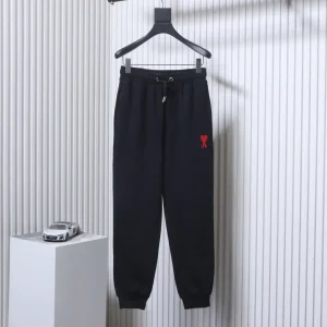 AMI Red Heart Embroidered Drawstring Sweatpants